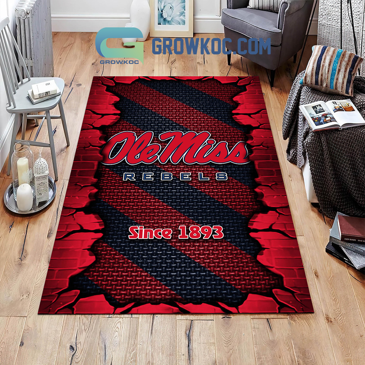 Ole Miss Rebels Football Team Living Room Rug2B1 tpQlU