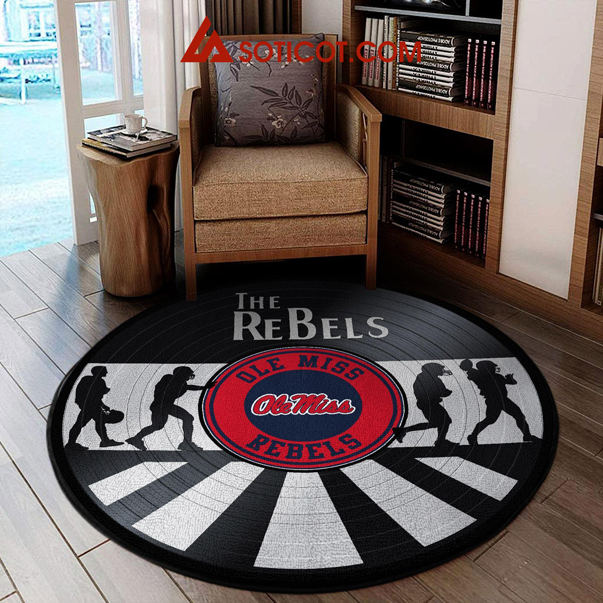 Ole Miss Rebels New Style Sports Round Rug Carpet Livingroom Mat2B1 GvI0i