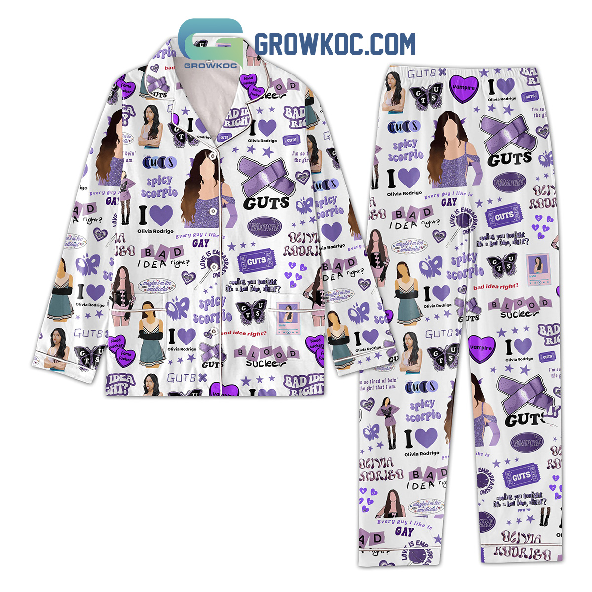 Olivia Rodrigo Seeing You Tonight Its A Bad Idea Right Pajamas Set2B1 v60iq