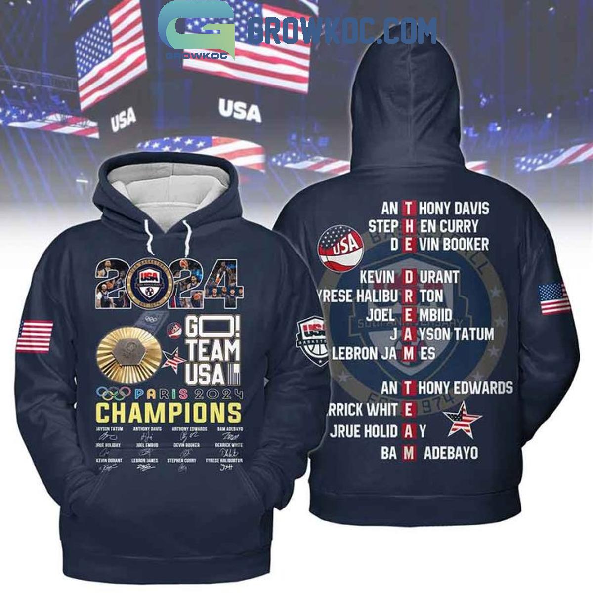 Olympics 2024 Go Team USA Mens Basketball Champions Hoodie T Shirt 1 f20gG