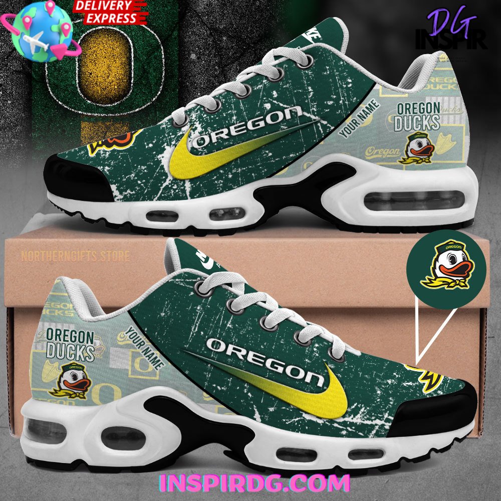 Oregon Ducks Football Custom Nike Air Max Plus Shoes 1