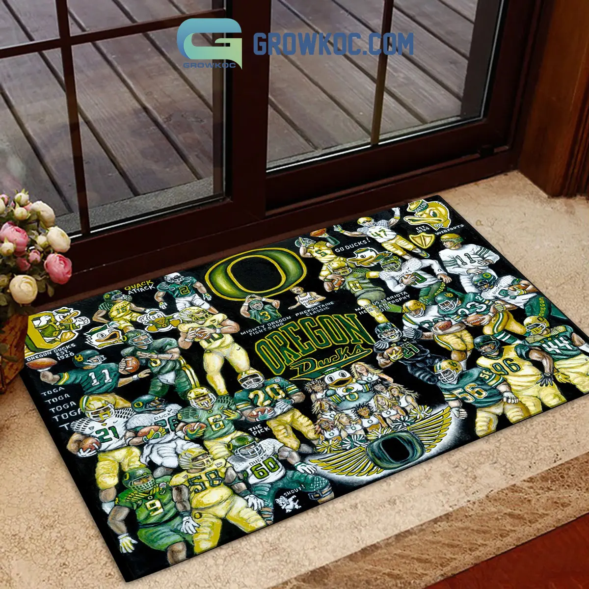 Oregon Ducks Football History Legend Doormat2B1 DeLGO