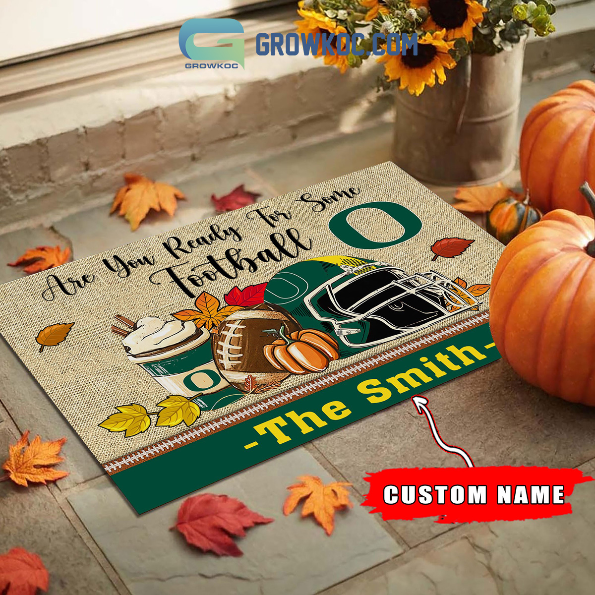 Oregon Ducks NCAA Fall Pumpkin Are You Ready For Some Football Personalized Doormat2B1 VqYiY