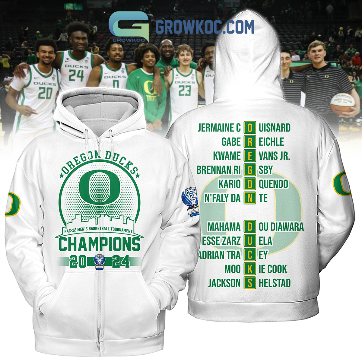 Oregon Ducks Pac 12 Mens Basketball Champions 2024 White Design Hoodie T Shirt2B1 xQqPY