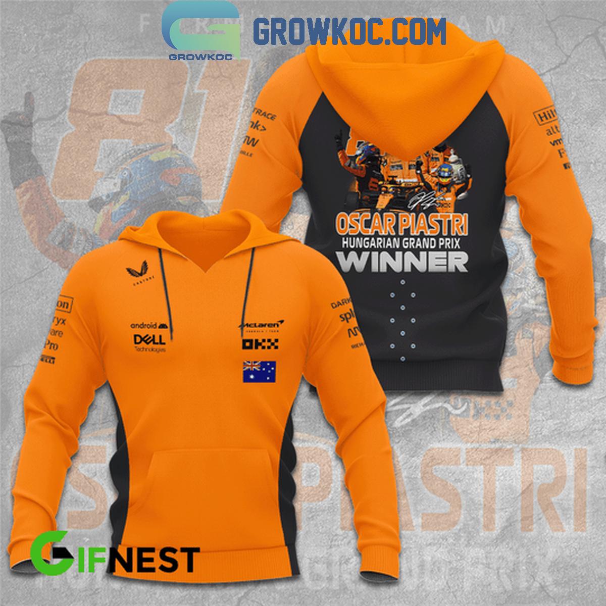 Oscar Piastri McLaren F1 Team Hungarian Grand Prix 2024 Winner Hoodie Shirts 1 vxwr0