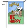 PNT2495 Peanuts Be Happy Laughing Woodstock and Snoopy Garden Flag