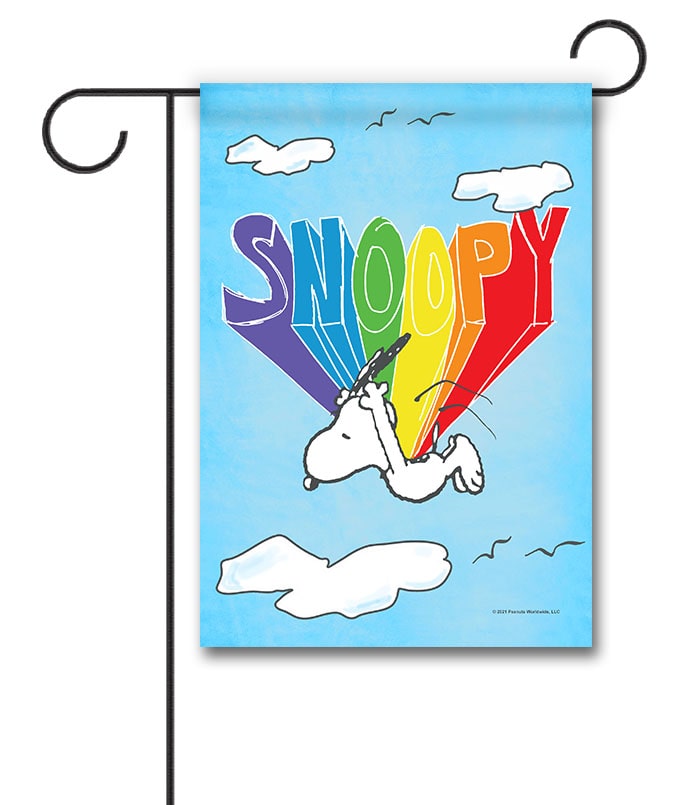 PNT2497 Peanuts Rainbow Flying Snoopy Garden Flag