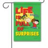 PNT2500 Peanuts Life Full of Surprises Lucy Football Gag Garden Flag