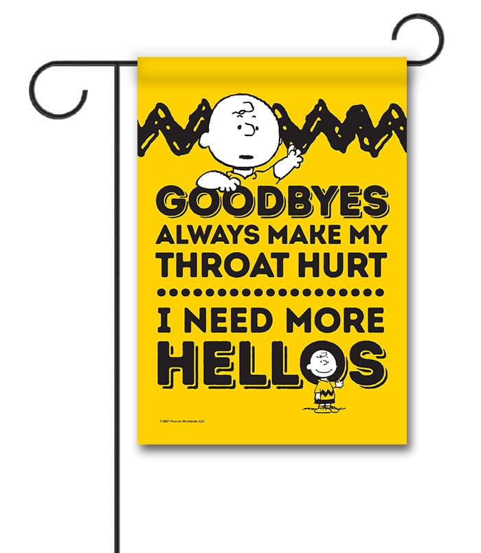 PNT2501 Peanuts Need More Hellos Charlie Brown Garden Flag