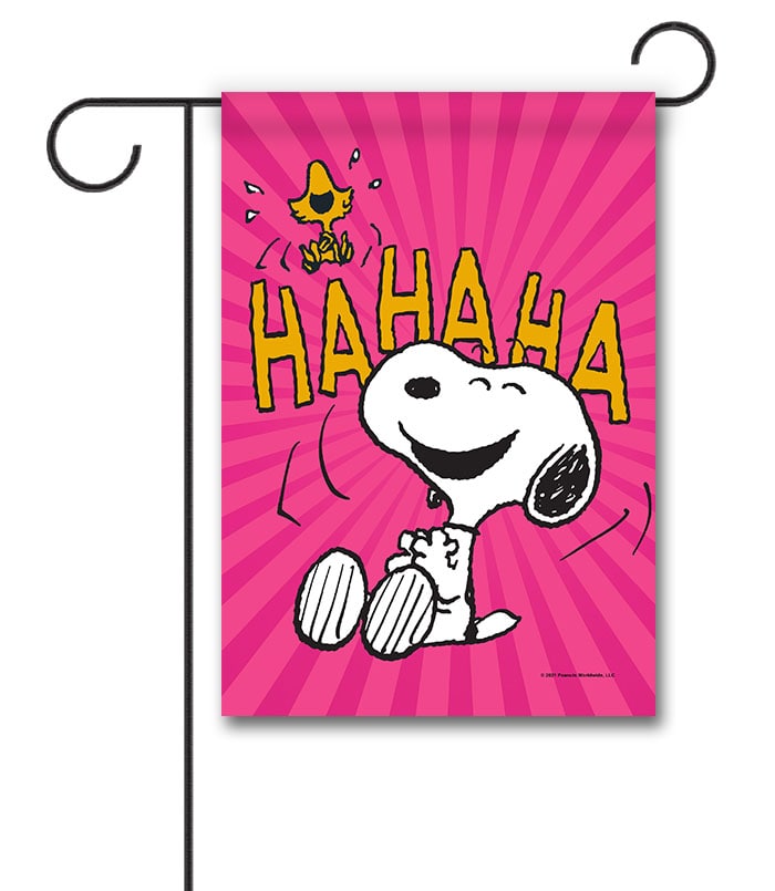 PNT2508 Peanuts Laughing Woodstock and Snoopy Garden Flag