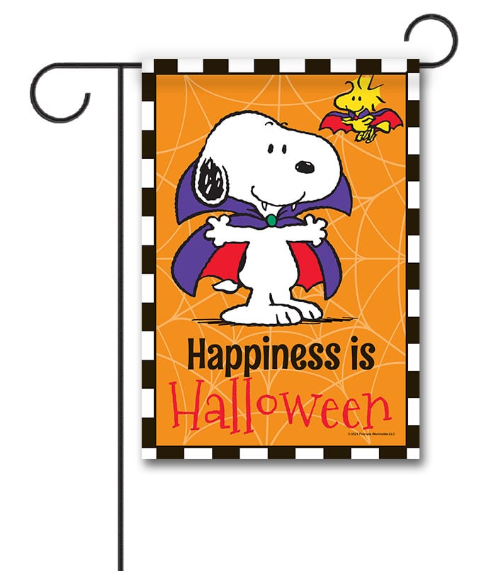 PNT2553 Peanuts Woodstock and Snoopy Halloween Garden Flag