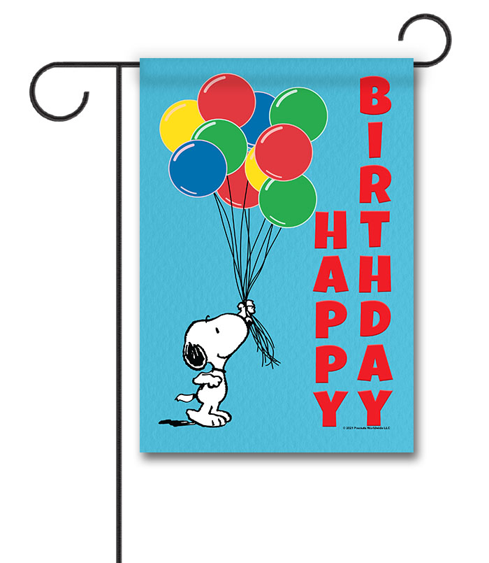 PNT2565 Peanuts Snoopy Birthday Garden Flag