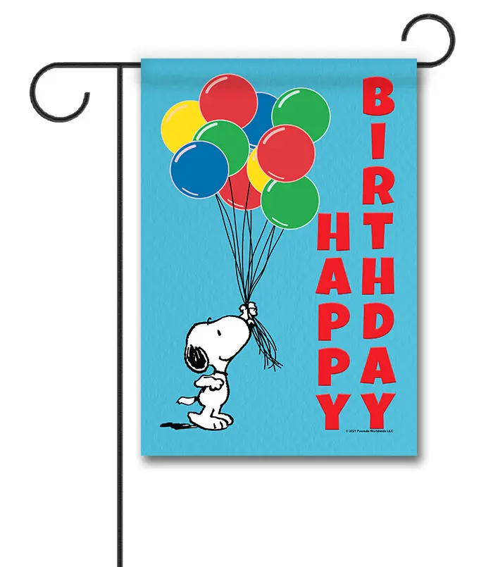 PNT2565 Peanuts Snoopy Birthday Garden Flag