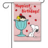 PNT2567 Peanuts Snoopy and Woodstock Birthday Garden Flag