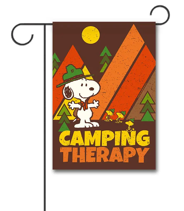 PNT2600 Peanuts Snoopy and Woodstock Camping Garden Flag