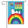 PNT2602 Snoopy Rainbow Pride Garden Flag