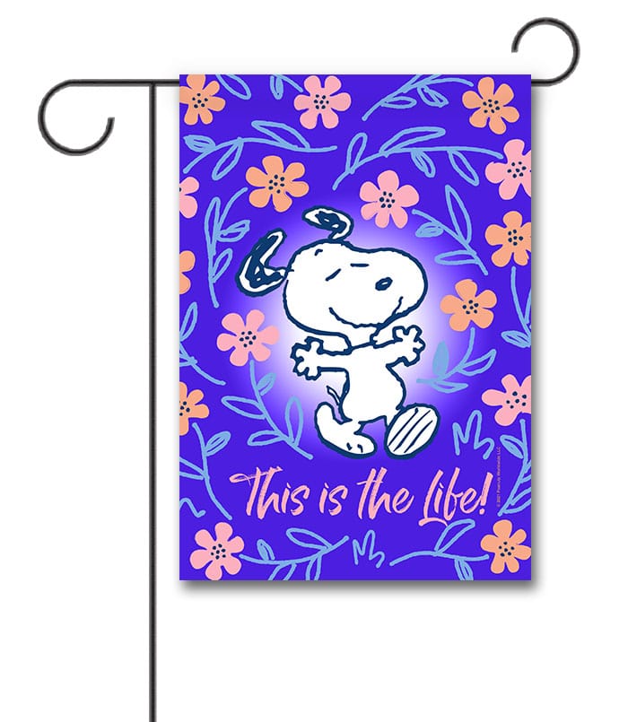 PNT2613 Peanuts Snoopy Floral Spring Garden Flag