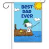 PNT2686 Peanuts Fathers Day Fishing Snoopy Garden Flag