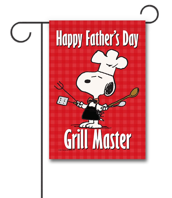 PNT2687 Peanuts Fathers Day Grilling Snoopy Garden Flag