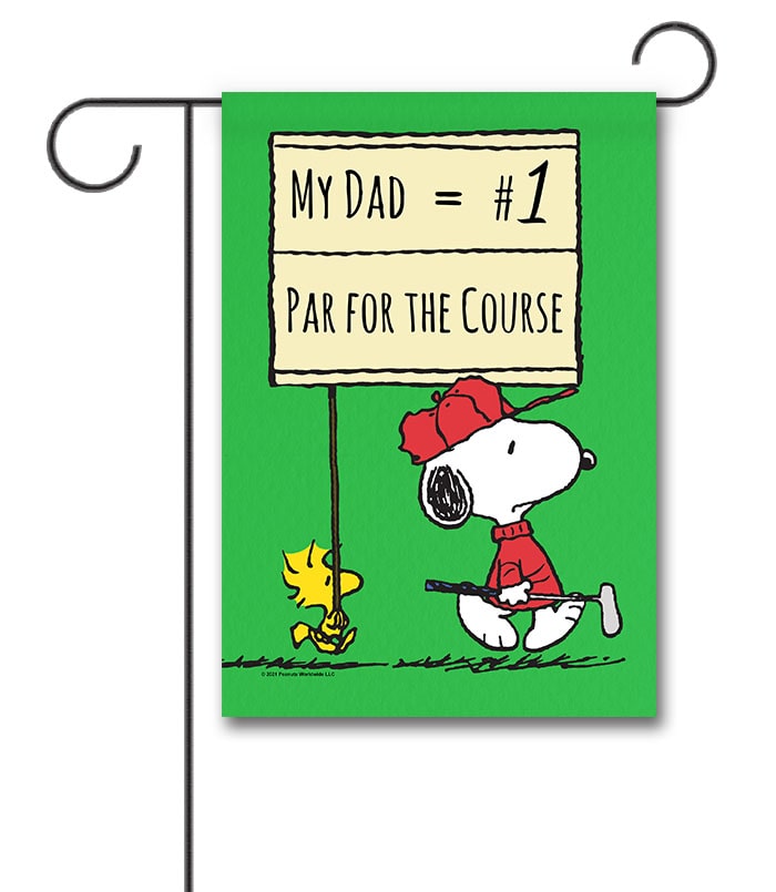 PNT2689 Peanuts Golf Snoopy Fathers Day Garden Flag