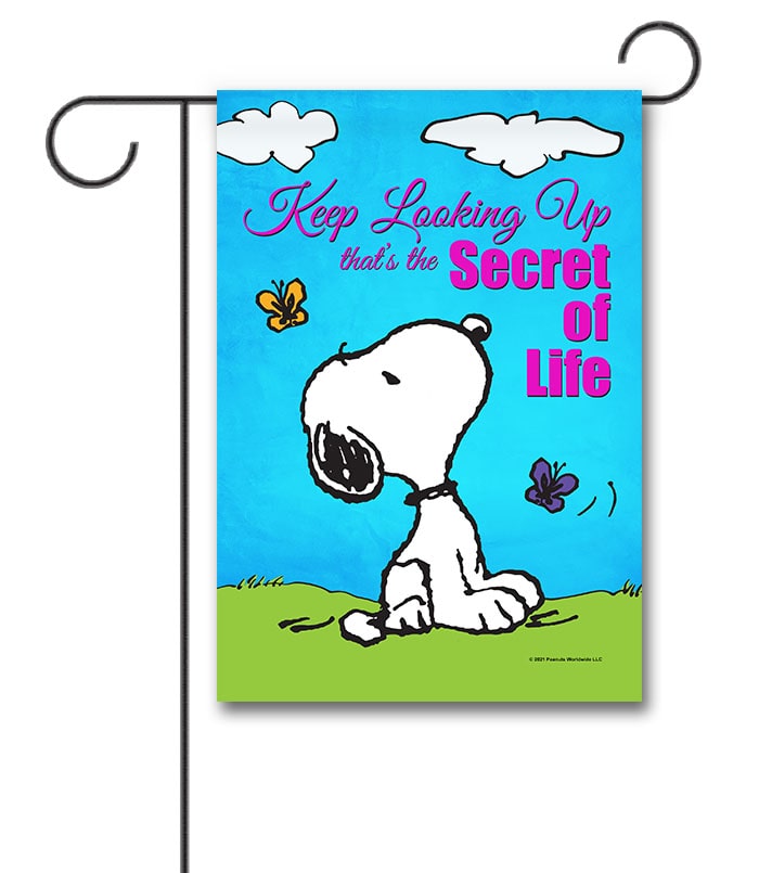 PNT2697 Peanuts Secret of Life Snoopy Garden Flag