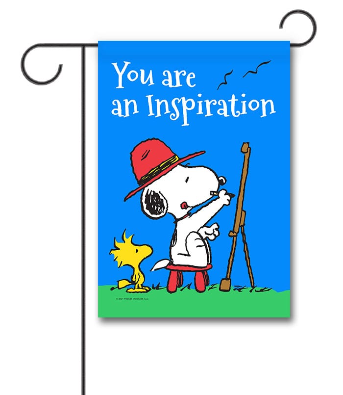 PNT2699 Peanuts Painting Inspirational Snoopy Garden FLag