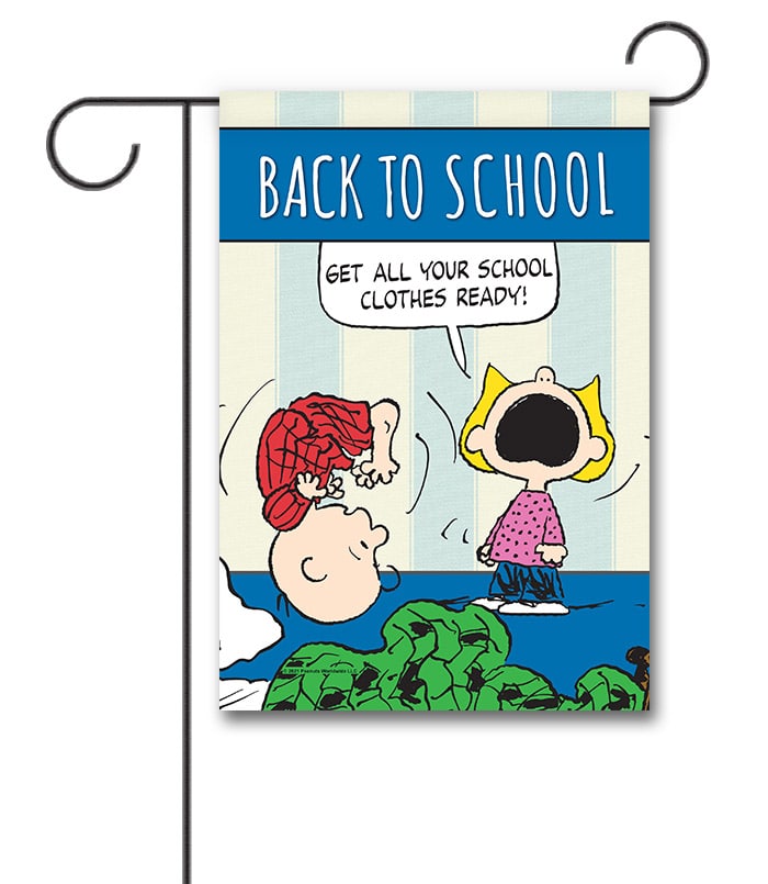 PNT2798 Peanuts Charlie Brown Back to School Garden Flag