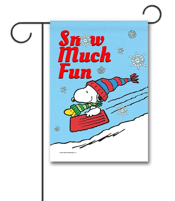 PNT2814 Peanuts Snoopy and Woodstock Winter Garden Flag