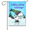 PNT2815 Peanuts Skating Snoopy Winter Garden Flag