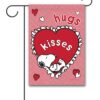 PNT3091 Peanuts Snoopy Heart Valentines Day Garden FLag