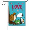 PNT3095 Peanuts Snoopy and Peppermint Patty Kiss Love Garden Flag