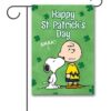 PNT3169 Kiss Peanuts Snoopy and Charlie Brown St. Patricks Day Garden Flag