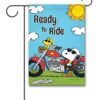 PNT3313 Peanuts Snoopy and Woodstock Motorcycle Spring Garden FLag