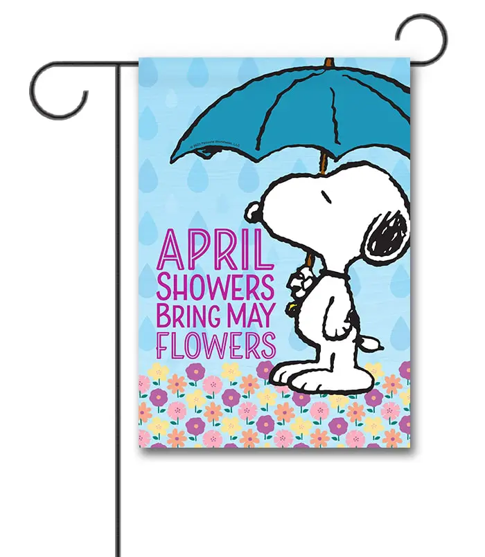 PNT3314 Peanuts Snoopy Umbrella Spring Garden Flag