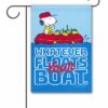 PNT3375 Peanuts Snoopy and Woodstock Raft Summer Garden FLag