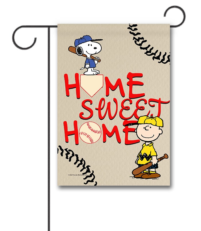 PNT3386 Peanuts Charlie Brown and Snoopy Baseball Garden Flag