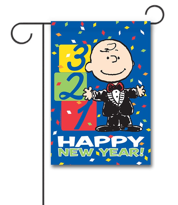 PNT3452 Peanuts Charlie Brown New Year Garden Flag