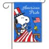 PNT3466 Peanuts Woodstock and Snoopy Patriotic Garden Flag