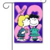 PNT3530 Peanuts Lucy and Schroeder Kiss Valentines Day Garden Flag