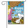 PNT3675 Peanuts Snoopy and Sally Fall Leaves Garden Flag