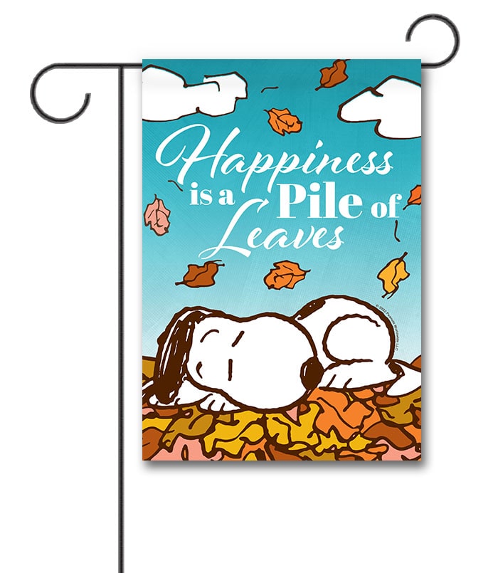 PNT3676 Peanuts Snoopy Sleeping Fall Garden Flag