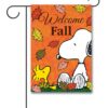 PNT3678 Peanuts Snoopy Welcome Fall Garden Flag