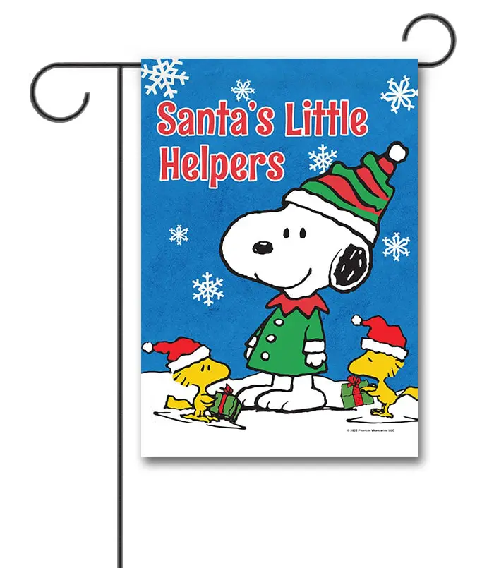 PNT3813 Peanuts Snoopy Elf Christmas Garden Flag