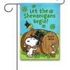 PNT3895 Peanuts Woodstock and Snoopy St. Patricks Day Garden Flag