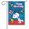 PNT4049 Peanuts Snoopy and Woodstock Fourth of July Garden Flag