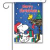 PNT4138 Peanuts Snoopy and Woodstock Gift Christmas Garden Flag