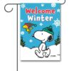 PNT4140 Peanuts Snoopy and Woodstock Winter Garden Flag