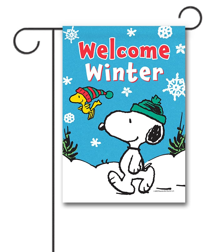 PNT4140 Peanuts Snoopy and Woodstock Winter Garden Flag