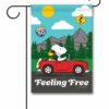 PNT4344 Peanuts Snoopy and Woodstock Car Garden Flag