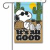 PNT4345 Peanuts Desert Cactus Snoopy Summer Garden Flag